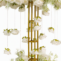 Nouvelle conception de roue de Ferris en fleurs artificielles pour centre de table de mariage et décoration de fond de scène