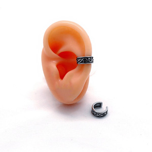 yunnique Clip-on <b>Earrings</b> Geometric Pattern Titanium Steel Ear Clips For Men And Women European Style Jewelry - Product Image 5