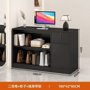Comptoir de réception de bar minimaliste moderne avec armoire de rangement, comptoir de salon de beauté et de spa - Product Image 4