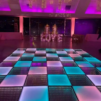 Dalles de sol LED effet miroir 3D Abyss en verre trempé avec contrôle DMX512 et éclairage RGBW pour mariages, événements, spectacles et boîtes de nuit