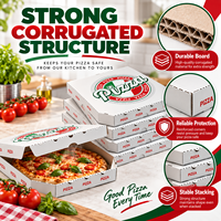 Boîte en carton ondulé blanc pour emballage de pizza, impression personnalisée de logo, étanche et gaufrée, vente en gros