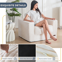 Fauteuil pouf en forme de U de haute qualité, ensemble de canapé modulaire en velours côtelé, canapé compressé, fauteuil pouf paresseux pour salon