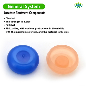 Set voor het plaatsen van overdentures op tandheelkundige implantaten met siliconen doppen, ringhouder, locator, abutment, blauw, roze, zwart, rood en dop, OEM ODM - Product Image 5