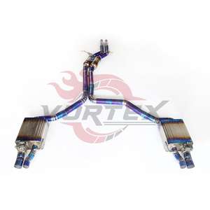 Échappement Catback à soupapes en titane Vortex Grade 5 - Haute performance, épaisseur 1,2 mm, bleu brûlé, son agressif pour AUDI A7 C7 3.0T - Product Image 1