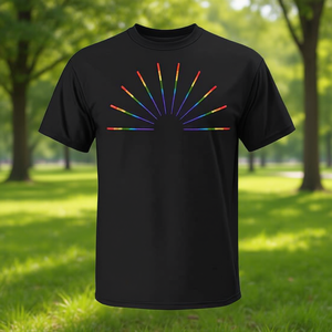 T-Shirt Unisex Rainbow Sunshine Burst, Manica Corta, Collo Tondo, Stampa Digitale, Abbigliamento Promozionale - Product Image 2