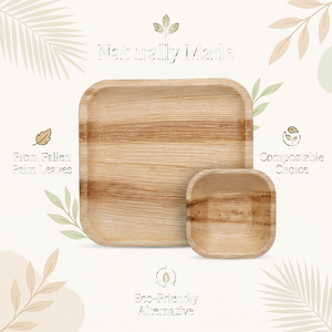 Assiettes compostables Chic Leaf Palm Leaf, lot de 25, vaisselle jetable pour tables de charcuterie et articles de service biodégradables - Product Image 4