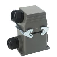 Connecteur femelle robuste Harting HD HE avec boîtier en aluminium et inserts en cuivre, 16A 500V IP65, modèle H32B-SGR, excellent état
