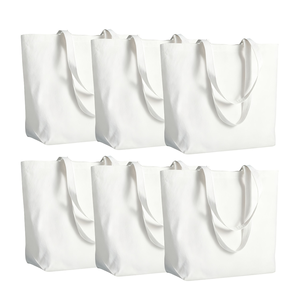 Custom Cotton Tote Bags White Gusseted <b>Shopper</b> Bags Casual Reusable Carry Bags for Promotional Activities - Product Image 1