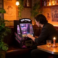 Mini borne d'arcade à monnayeur en métal pour table - Jeu de poussée de pièces pour centres de jeux d'intérieur