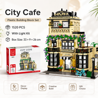 Série de jouets de construction City Cofe Street View pour importateurs en gros, ensembles de présentation de scènes urbaines pour acheteurs en ligne, articles d'ameublement