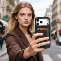 Étui de téléphone avec porte-cartes magnétique Étui de téléphone en cuir personnalisé avec porte-cartes Étui de luxe pour iPhone