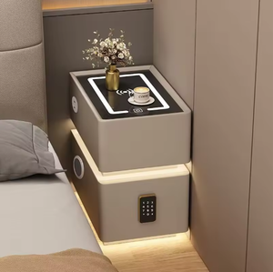 Mesita <span class=keywords><strong>de</strong></span> <span class=keywords><strong>Noche</strong></span> Flotante Inteligente con Carga Inalámbrica, Bloqueo por Huella Dactilar, Altavoz Bluetooth, Luz LED, Montada en la <span class=keywords><strong>Pared</strong></span> para Dormitorio - Product Image 3