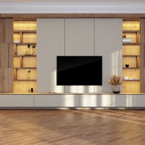 <span class=keywords><strong>Meuble</strong></span> TV mural de style moderne en bois massif, <span class=keywords><strong>console</strong></span> multimédia de luxe pour salon et <span class=keywords><strong>chambre</strong></span> à coucher, vente en gros - Product Image 5