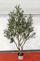 M647 Tronc Réaliste Faux Grand Olivier Artificiel Décor Soie Olivier Artificiel Arbre en Pot pour la Décoration de la Maison