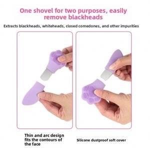 Silicone Double-Ended Blackhead Shovel - Manual Face Scrubber & Pore Cleaning Tool - Soft Exfoliating Facial <b>Brush</b> for Acne - Product Image 5