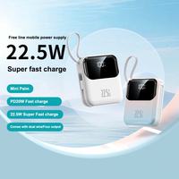 Nouvelle arrivée : Power Bank 10000 mAh avec grande capacité intégrée, charge rapide haute efficacité, câble d'alimentation mobile