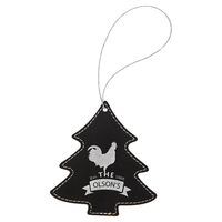 Ornements de Noël suspendus en similicuir PU personnalisables vierges, gravables au laser, pour cadeaux d'entreprise et articles promotionnels d'église, vente en gros