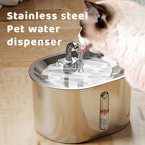 Dispensador de agua para mascotas JiaBei de 2.5L de acero inoxidable, con enchufe, circulación automática de agua, gran capacidad, bebedero para perros y gatos. - Product Image 5