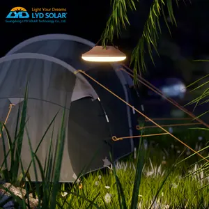 Luces LED solares de alto brillo para acampada, lámpara Solar recargable portátil con batería integrada, linterna SOS, venta al por mayor