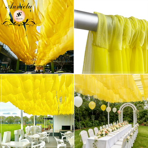 ANNIELU <span class=keywords><strong>Voilage</strong></span> de plafond en maille souple jaune, léger et transparent, crée une ambiance romantique et luxueuse pour les mariages et les banquets - Product Image 1