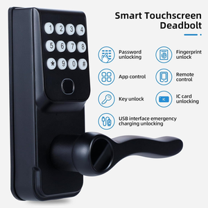 Tuya WiFiスマートロック、生体認証デジタルコンビネーション指紋パスワードTtlockスマートドアロック（木製・金属製ドア用） - Product Image 1