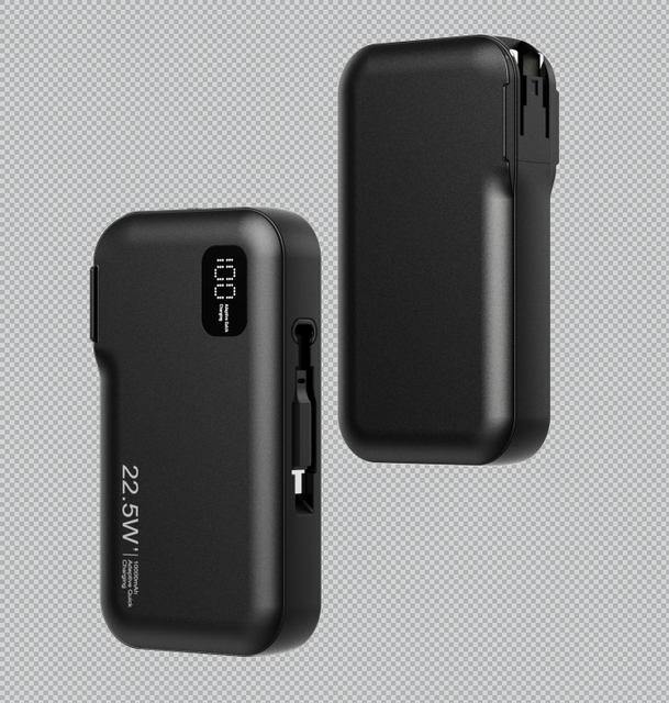 New Technology Gadgets 2026 10000mah Li-Polymer Portable Power Bank with Digital Display 35W Fast Charging Built-in Type-C Cable