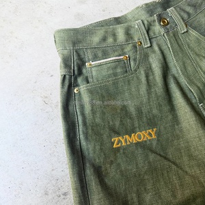 Jeans en denim sur mesure avec logo brodé, lavage vintage, streetwear décontracté, pantalon en denim ample, jeans baggy pour hommes - Product Image 6