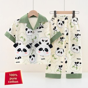 <span class=keywords><strong>Pyjama</strong></span> d'été pour bébé garçon, en pur coton fin, à manches courtes, anti-humidité, imprimé dessin animé, coupe ample, idéal pour la climatisation - Product Image 5