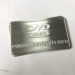 Plaque signalétique en aluminium brossé gaufré personnalisée, autocollante, étiquette métallique pour équipement électronique DVD - Product Image 1