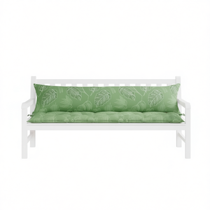 Coussin de banc d'extérieur à motif de feuilles de jardin, 100% polyester, rectangulaire, amovible, lavable, utilisable toute l'année - Product Image 1