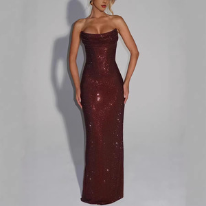 Vestido de Noche Largo con Lentejuelas, Estilo Celebridad, Corte Entallado, Sin Mangas, para Mujer, Estilo Europeo y Americano, Bdbh 8226 <span class=keywords><strong>2</strong></span> - Product Image 1