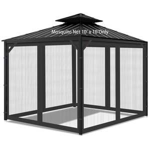 10 'x 10' màu đen ngoài trời Vườn gazebo muỗi lưới áp lực phổ thay thế côn trùng lưới tùy chọn màn hình phụ kiện - Product Image 4