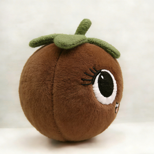 Peluche de kiwi marrón personalizado con hojas verdes, lindo peluche de kiwi de ojos grandes para decoración del hogar - Product Image 3