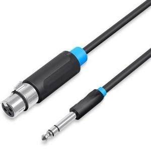 Câble stéréo - câble audio de 1 m, type jack 6,5 mâle vers XLR femelle, couleur noire, idéal pour les connexions en studio et la musique - Product Image 1