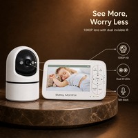 Moniteur Bébé Intelligent WiFi 1080P avec Vision Circulaire 4 Caméras, Portée Extérieure 600m, Alerte Température et Prise en Charge de l'Application Tuya