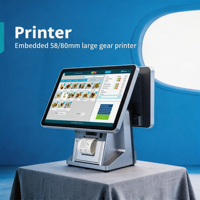 Sistema POS de Pantalla Táctil Dual de 15.6 Pulgadas con Diseño Personalizado, Juego Completo con Impresora de Recibos para Caja Registradora