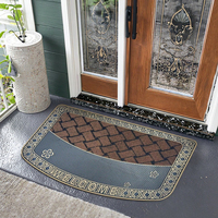 Machine d'entrée de maison moderne en PVC résistant à la corrosion tapis de porte rectangulaire en caoutchouc antidérapant fin imprimé animal puzzle motif maison