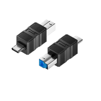 Adaptateur USB-B 3.0 vers Type-C professionnel noir 5 Gbps, charge rapide, connecteur pour appareil photo et imprimante, boîtier pour disque dur