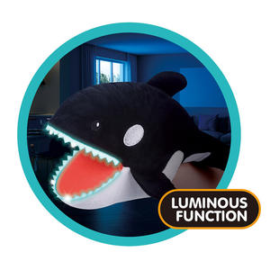 Marionnettes à main lumineuses pour enfants, animaux en peluche <span class=keywords><strong>requin</strong></span> et jouet en peluche baleine pour soulager le stress - Product Image 2