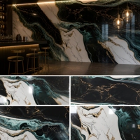 Panneau décoratif en marbre classique avec revêtement UV, taille personnalisée, OEM, imperméable, en rouleau, pour usage commercial et résidentiel