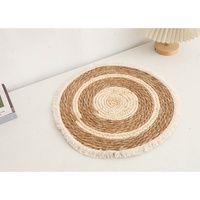 Set de table bohème en jute et jacinthe d'eau, tissé à la main, écologique, durable, réutilisable, couleur personnalisable, pour la salle à manger et la maison