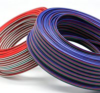 Cable de Extensión Plano Trenzado RGB de 4 Pines UL2468, Cable Aislado de PVC OFC Estañado para Tira de Luz LED RGB