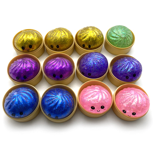 5cm Mini Glitter Squishy Dumpling Colorful Soft Hand Stress Relief Steamed Box Dumpling Stress <b>Balls</b> Toy Stress Relief Dough Bun - Product Image 3