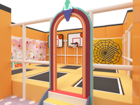 Multifunktionaler Kinder-Indoor-Spielplatz mit Bällebad, Rutschen, Trampolin, Ninja-Hindernisparcours, Umweltfreundliches Plastikspielgerät