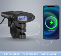 Chargeur de téléphone de moto double port 12V PD + QC3.0 à charge rapide