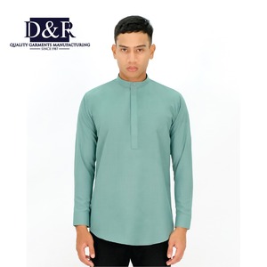 Bata holgada de manga larga Kurta de algodón para hombre de longitud media OEM para hombre musulmán diseño transpirable - Product Image 2