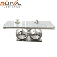 Ourwarm — ensemble de table basse en verre, meuble domestique de conception moderne avec cadre en argent