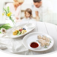 HYY nouveauté écologique entreprise vaisselle boulette Sauce servant 11 pouces puce et trempette mélamine Sushi assiette