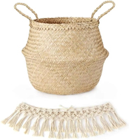 Cesto Organizador Ecológico de Vime para Berçário, Material Durável de Fibra Natural, Tamanho Personalizável para Brinquedos, Cobertores e Lavanderia