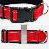 Collier pour chien en néoprène rembourré, robuste, tactique, 2 pouces de large, réglable, réfléchissant, personnalisé, simple, solide, doux et confortable
